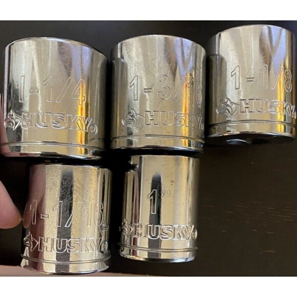 Husky Socket 5 Piece Set * 12 Point 1/2 Inch Drive - Picture 3 of 6